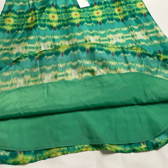 Rieley Collection Silk Slip Dress Size Medium Green Multi NWT - Picture 7 of 8